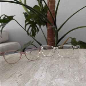 Stylish Pink and Clear Anti Blue Light Glasses